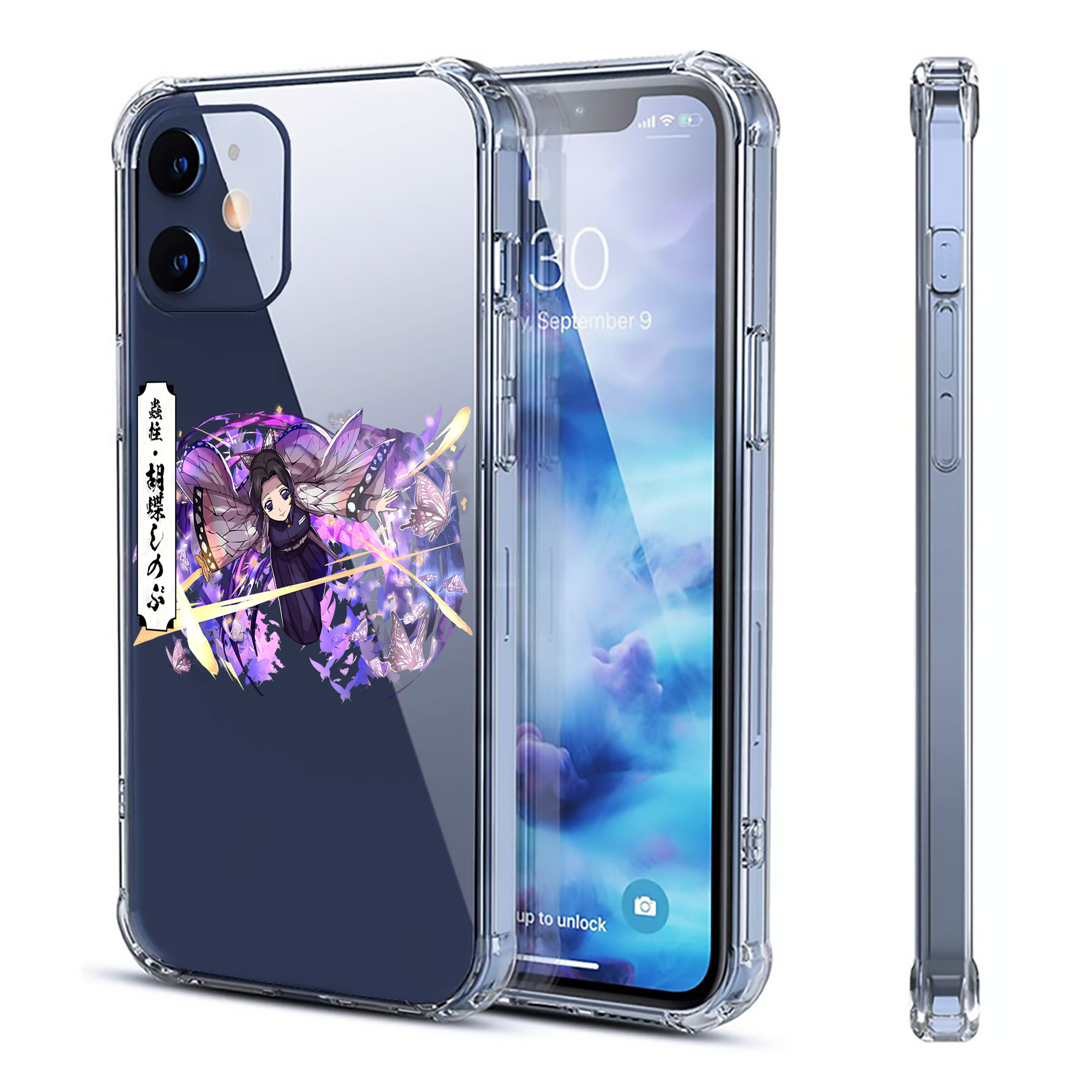 （画像用） 鬼滅の刃（きめつのやいば）蟲柱-胡蝶 しのぶ／こちょう しのぶ Kochou Shinobu 【iPhone 12シリーズ対応】透明スマホケース（クリアソフトケース）